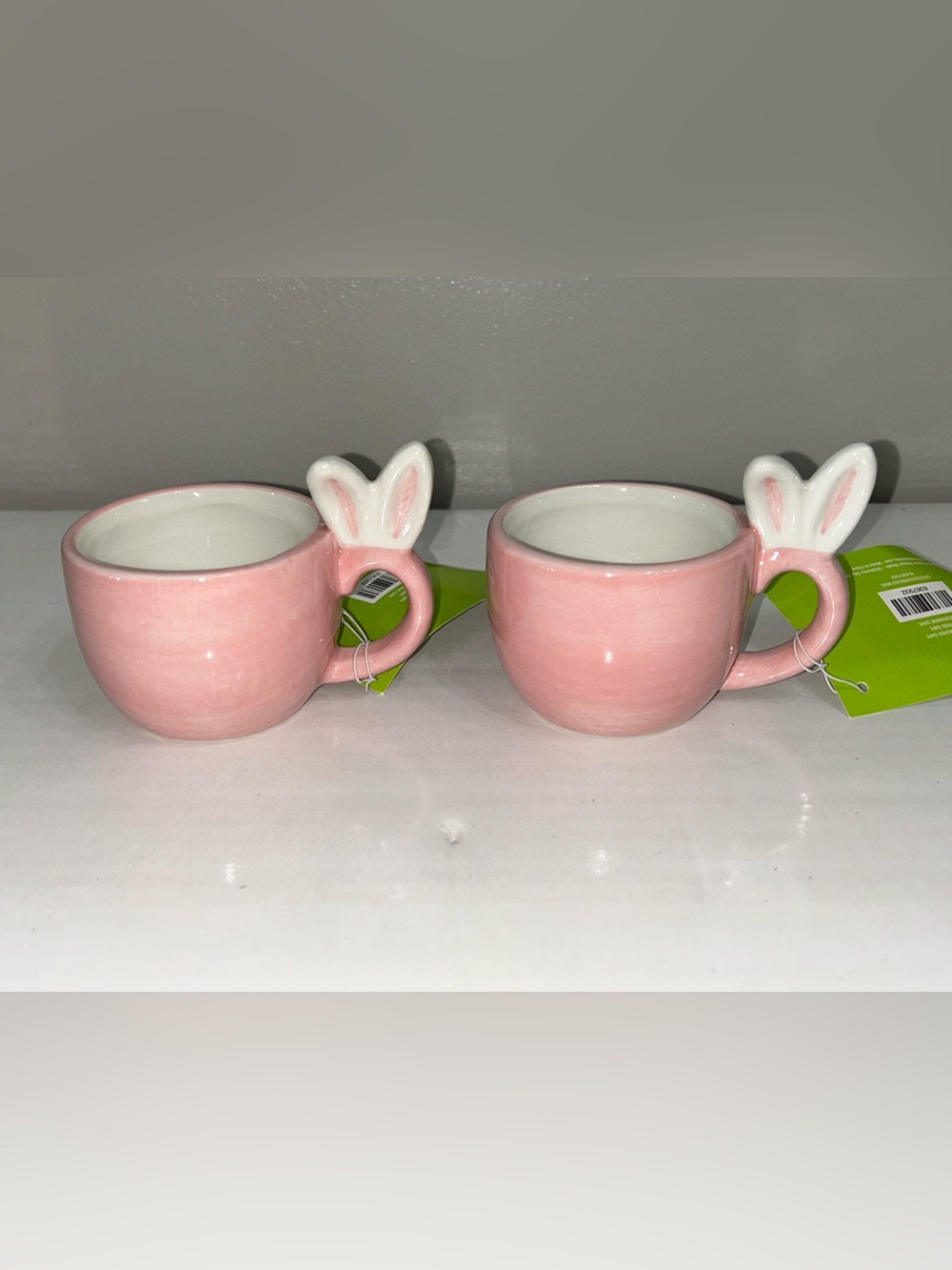 Hobby Lobby Pink Ceramic Bunny Ears Mini Mugs Set of 2